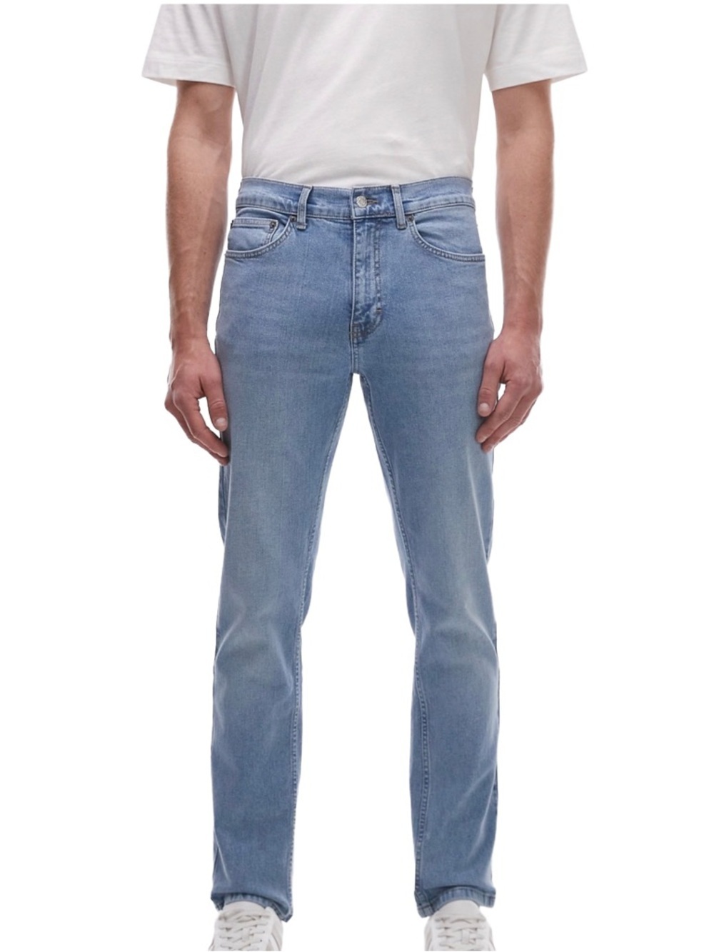 Topman Light Blue Slim light wash Straight Jeans